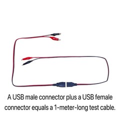 4 Sets of 50cm 24AWG USB Male-to-Female Jumper Wires with Alligator Clips, Po