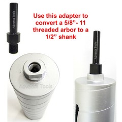 Core Bit Adapter: Convert 5/8”-11 Arbor to 1/2” Hex Shank for electric Drill