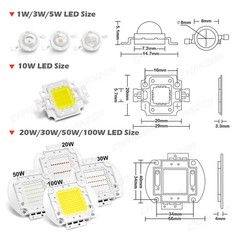High Power Led Light Chip Bead 1W 3W 5W 10W 20W 30W 50W 100W Warm Natural Cold