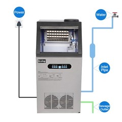 ZOKOP 110lbs Built-in Commercial Ice Maker Cube Machine 24LBS Large Capacity New