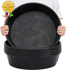 5 Pcs Rubber Feed Pan 12 Quart/ 3 Gallon Utility Horse Feed Bucket Rubber Bowl C