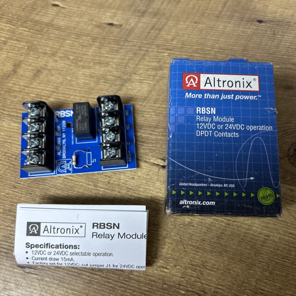 Altronix RBSN Relay Module 12 or 24VDC DPDT Contacts Electronics Panels