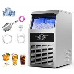 VEVOR Commercial Ice Maker 130 lbs/24h Ice Machine 30 lbs Storage Bar Restaurant