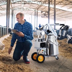 Portable Electric Machine, 6.6 Gallon/25L Stainless Steel Milk Bucket Milking