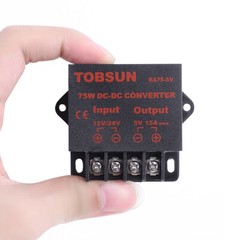 DC 12V 24V to DC 5V 3A/5A/10A/15A Power Converter Voltage Regulator Buck Reducer