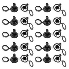 20Pcs/set 12mm Rocker Toggle Switch Waterproof Rubber Cap Boot Cover – Black