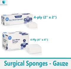 200/Pk 4×4 2×2 Non Woven Sponges 4-Ply, Non-Sterile Cotton Dental Gauze Pads US