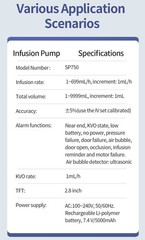 US Stock Human Use Volumetric Infusion Pump – High Precision with Alarm System