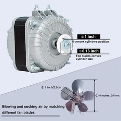 Shaded Pole Motor YZF18-25, 120V 60HZ 18W 1.01A 1550 r/min, With Single Phase