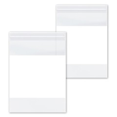 1000 Zip Seal Bags 4 x 8 White Block 2 Mil Poly 4″x8″ Writable Resealable Clear