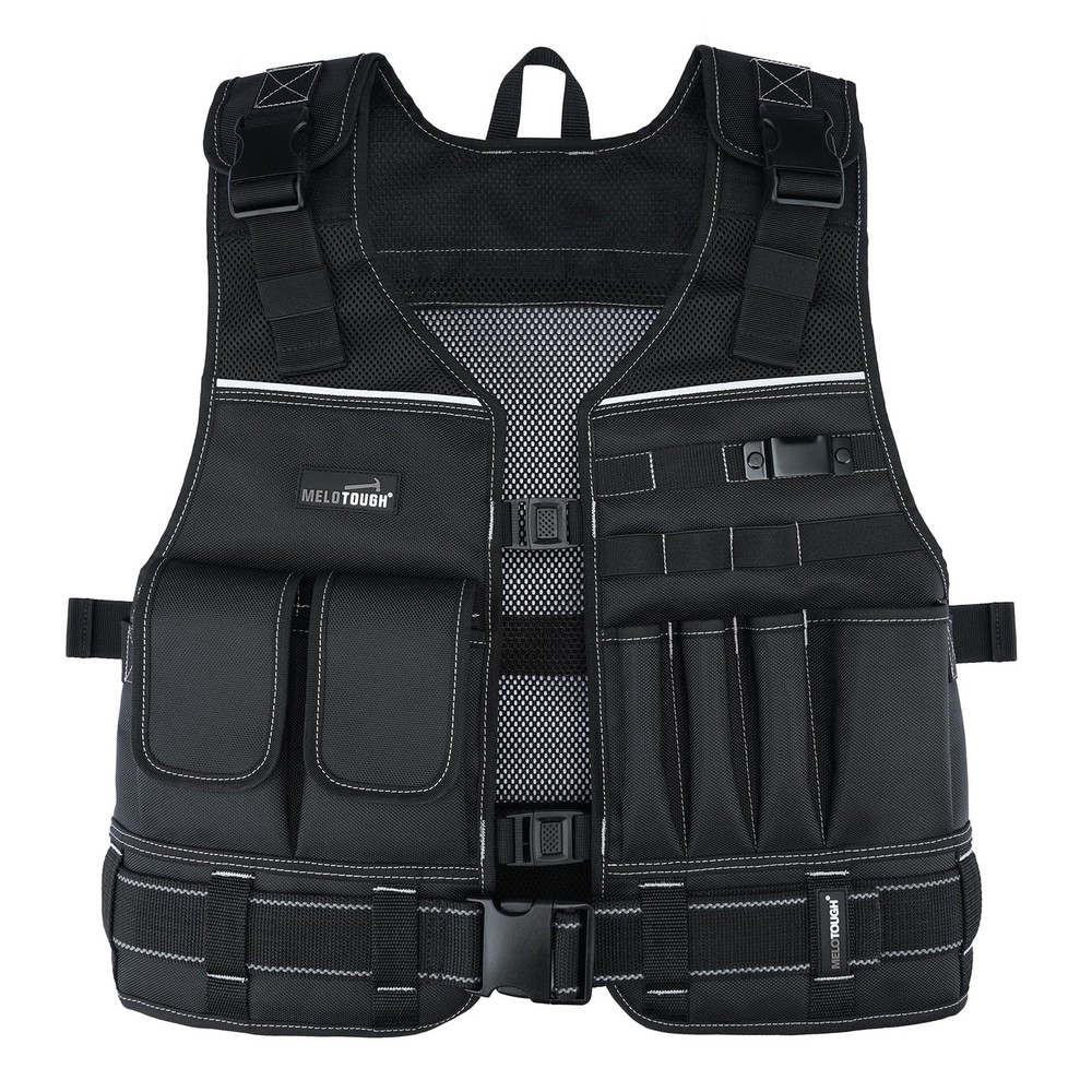 MELOTOUGH Tool Vest for Men with Belt, Adjustable Multi-Pocket Safety Tool Ve…