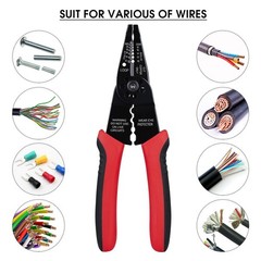 WGGE WG-015 Professional 8-inch Wire Stripper/wire 8″H X 3″W, Red With Black
