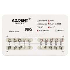 5packs AZDENT Dental Orthodontic Brackets Braces Metal Mini Roth.022 Hooks 345