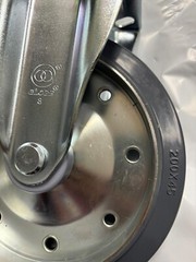 8″ Fixed Rubber Wheel on Aluminum Caster Set (4 Pack)