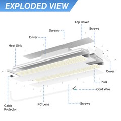 4-Pack 150W LED Linear High Bay Light 22500LM UL Listed Commercial Shop Lights