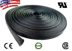 10 FT. 2″ Black Expandable Wire Cable Sleeving Sheathing Braided Loom Tubing US