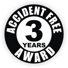 3pcs – Accident Free 3 Years Hard Hat Decals Helmet Stickers Safety Award