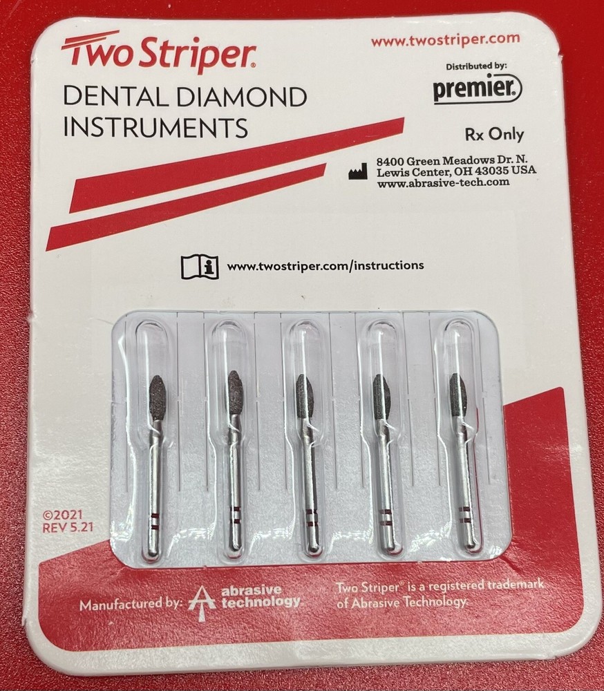 Abrasive Technology Two Striper FG #285.5 Football Fine Grit Diamond Burs 5/Pk