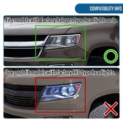 Fits 2015-2022 Chevy Colorado LED Animated DRL Halogen Headlights Black Smoke