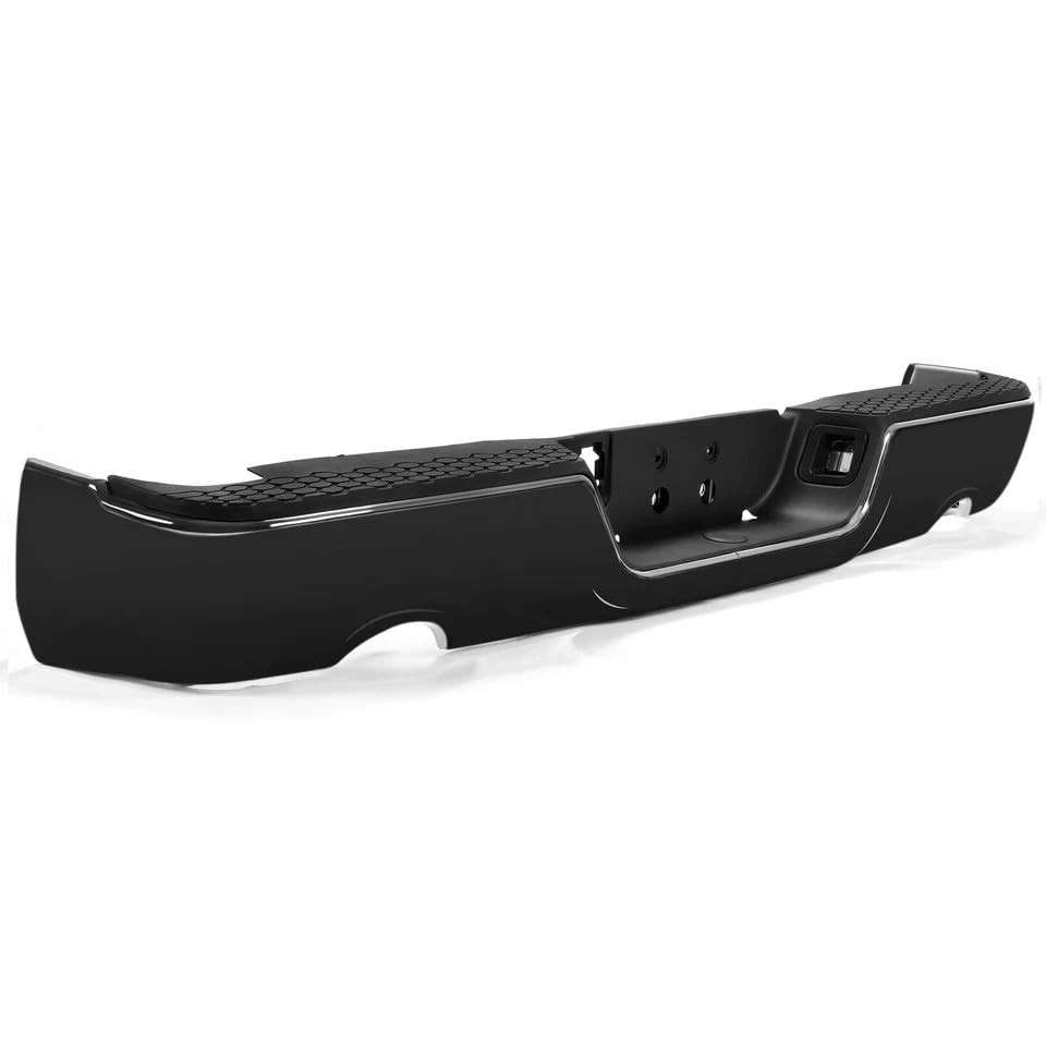 Gloss Black Rear Bumper for 09-18 Dodge Ram 1500 Dual Exhaust w/o Sensor Holes