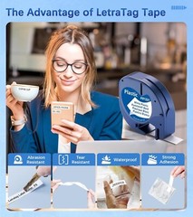 10PK Compatible Dymo LetraTag Refill 91331 Plastic 1/2” Label Tape LT-100H QX50