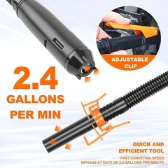 Battery Powered Electric Fuel Transfer Siphon Pump Gas Oil Water Liquid 2.4 GPM