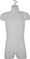 3 Clothing Displays Torso Forms Fits S – L Hanging Male Mannequin Frosted Hollow