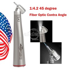 AbDent Dental 45° Contra Angle LED Optic 1:4.2 Handpiece Quattro Spray AT