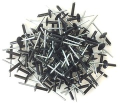 100 3/16″ Large Head Black Painted Aluminum Exploding Pop Rivets #1286