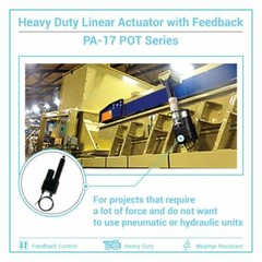 12-24V Feedback Linear Actuator (4″-24″ stroke 2000 lbs force) – PA-17-POT model