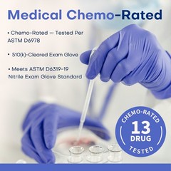 Medical Nitrile Exam Gloves, Blue Iris, Powder-Free Food-Safe Disposable Glove