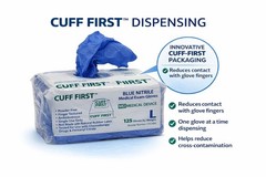 Cuff First Nitrile Exam Gloves Case 2000 Ct (16 x 125) Blue Latex-Free