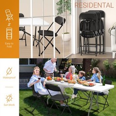 (4-10 PCS) Plastic Folding Stackable Chairs Seat Office Outdoor Wedding Party