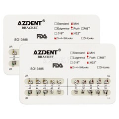 10X Dental Orthodontic Metal Braces Bracket Mini/Standard MBT/Roth.022 Hooks 345