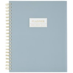 Large Wirebound Frosted Poly 2026-2027 Weekly/Monthly Planner Dusty Blue