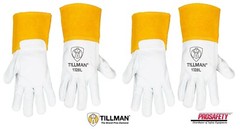 2 PAIR Tillman 1328 Grain Pearl Goatskin Leather TIG Welding Gloves 4″ Cuff S-XL