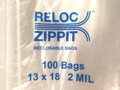 Large Reloc Zippit 13 x 18″ Clear Reclosable Bags Top Lock 2Mil Jumbo Size 100pc
