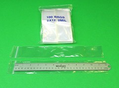 2×12 Clear 2 Mil Reloc Zippit Poly Long Bags 200 Reclosable Bags 2″x 12″ Baggies