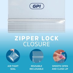 GPI – 6 Mil, Extra Heavy-Duty, 6″ x 9″ Clear Plastic Reclosable Zip Bags, Qua…