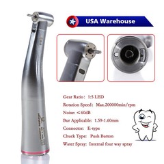 Dental 1:5 Increase LED Fiber Optic Contra Angle Red Ring Fit NSK Ti Max Z95L