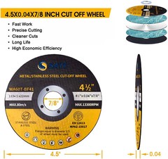 50 Pack Cut Off Wheels 4-1/2″ Metal & Stainless Steel Angle Grinder Cutting Disc