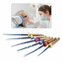 AZDENT Dental Gold Taper NITI Endo Rotary Files 6pcs Endodontic Files 19mm/ 25mm