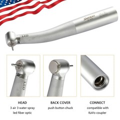 SANDENT Dental Turbine LED Fiber Optic Handpiece for kav coupler triple spray ns