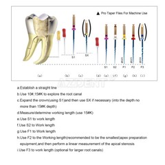 AZDENT Dental Engine Use Rotary Heat Activated Canal Root Endodontic Files 25mm