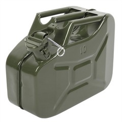 10L Gas Metal Can Gasoline Fuel Container Diesel Tank Green w/ Inverted Oil Pipe