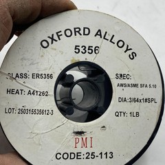 OXFORD ALLOYS 5356 ALUMINUM WELDING ALLOY 3/64 x 1″ SPL CLASS: ER5356