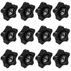 12 PCS Star Knob 3/816 6Star Female Thread Black T Track Jig 0.375/9.5mm