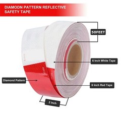 Conspicuity Tape DOT-C2 Approved Reflective Trailer Red White 2”x50’ /1 Roll