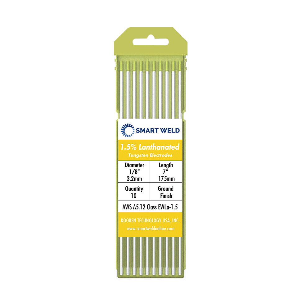 Gold TIG Welding Tungsten Electrode 1/8″ (10 pack, WZ15, 1.5% Lanthanated)