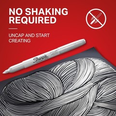 Sharpie Metallic Permanent Markers – Fine Point, Silver (2 Count)
